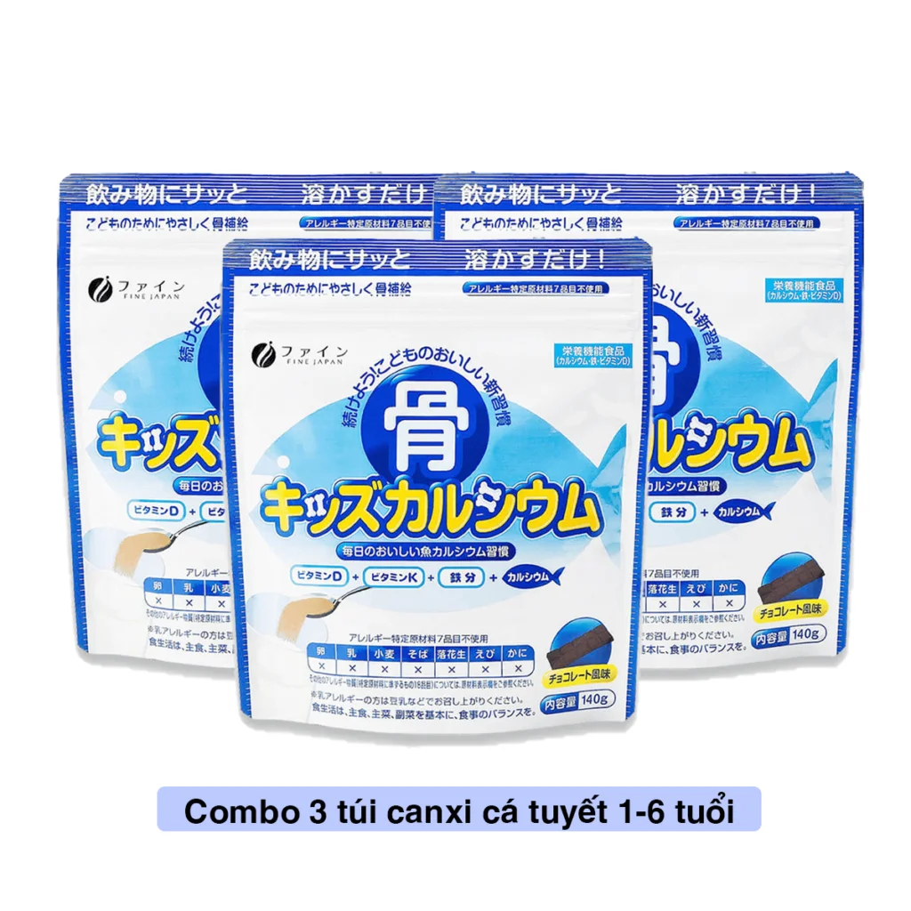 Combo Canxi cá Tuyết Fine Bone's Calcium for Kids 140g hỗ trợ phát triển chiều cao cho trẻ 14 mời quý khách ghé thăm jemart.com.vn để mua sản phẩm chính hãng