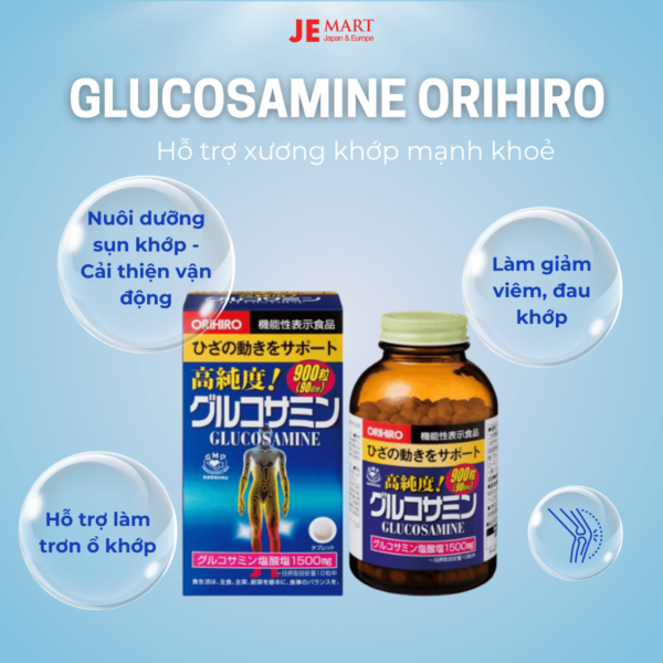 Viên uống xương khớp Glucosamine Orihiro Nhật 1500mg (900 viên)