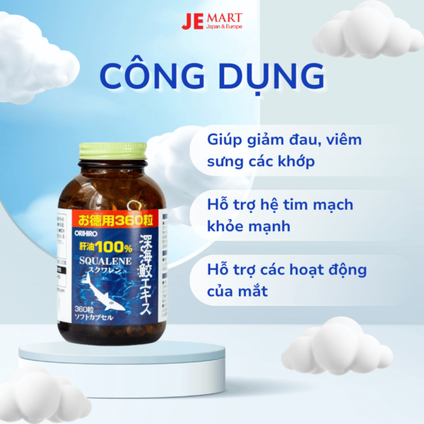 Viên uống Orihiro Squalene 360 viên Nhật Bản