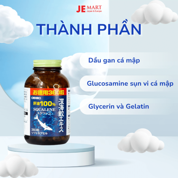 Viên uống Orihiro Squalene 360 viên Nhật Bản